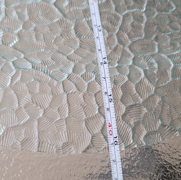 Textured Embedded Glass Charger Serving Dish Platter - Picture 5 of 7